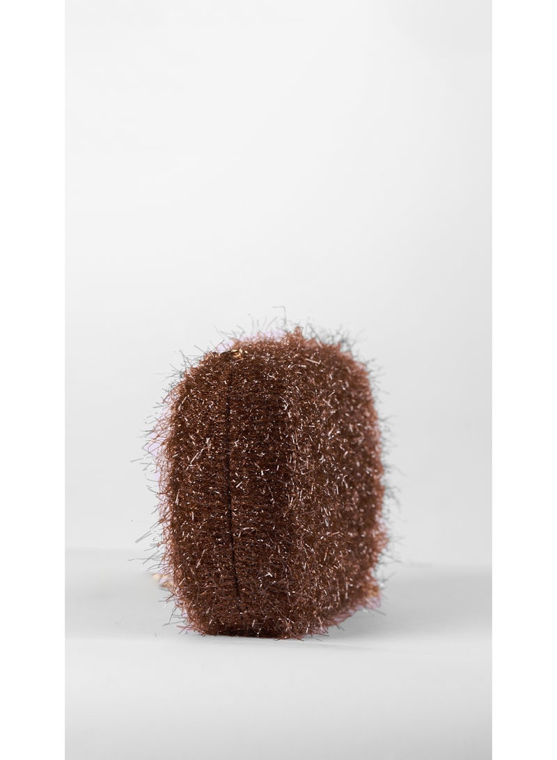 كيفيلي حقيبة كلتش كاكاو بلمسة لامعة - Image 3